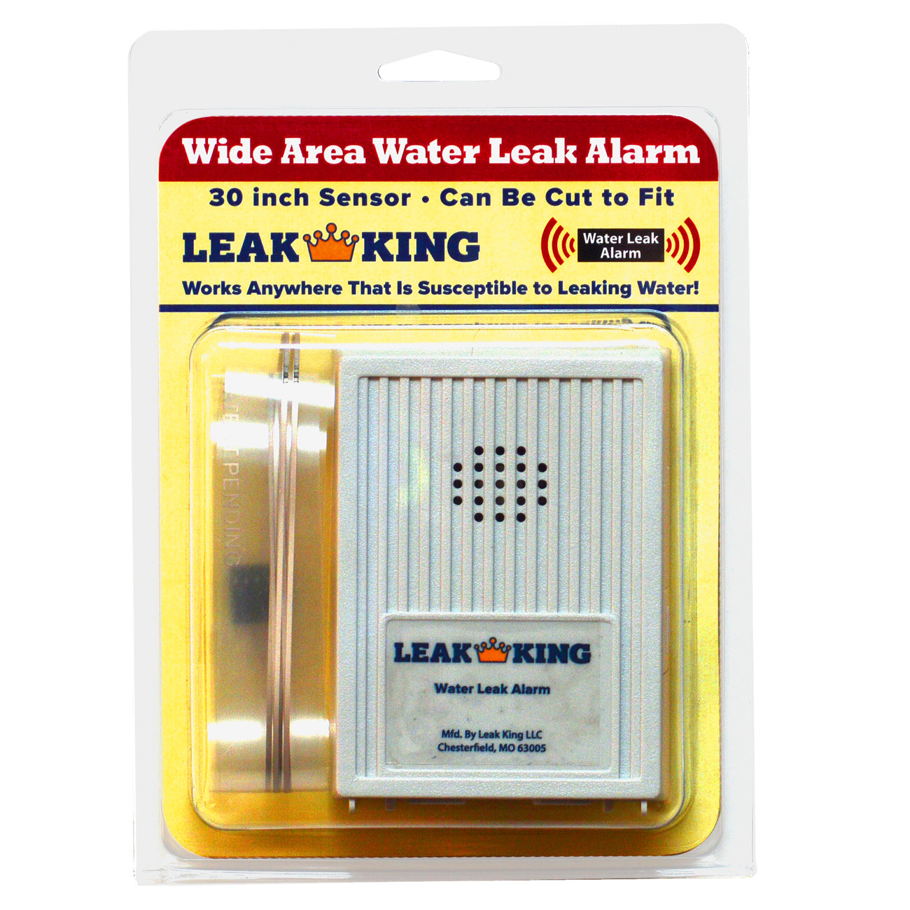 The Wide Area Leak Alarm provides a warning system for water leaks that can cause water damage in out of sight places or in remote places in your home.